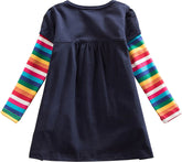Tunica din bumbac, casual FLOWER, bleumarin